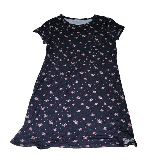 Womens Down Mini Dress Arizona Jean Co Large Floral Button - Picture 1 of 16
